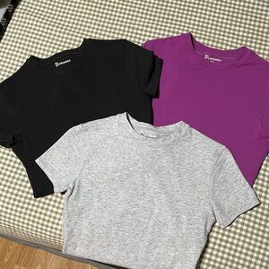 No Boundaries Black, Purple, and Gray Bodysuits